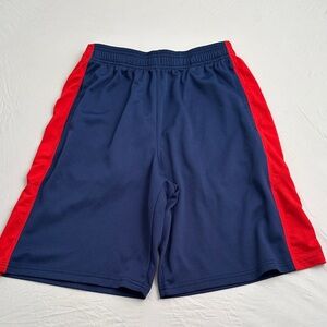 Liberty Pro navy blue and red athletic shorts with pockets